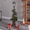 5ft. Pre-Lit LED Holiday Decorated Lamp Post With Greenery & Ornaments